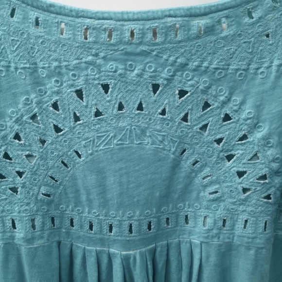 Soft Surroundings turquoise knit top medium - Picture 5 of 9